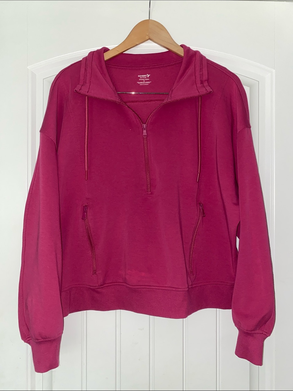 Old Navy Active Dynamic Fleece Quarter-Zip - Raspberry Pink size XL